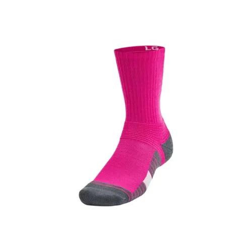 Under Armour UA Team Crew Mid-Calf Socks Unisex 1 Pack Tropical Pink