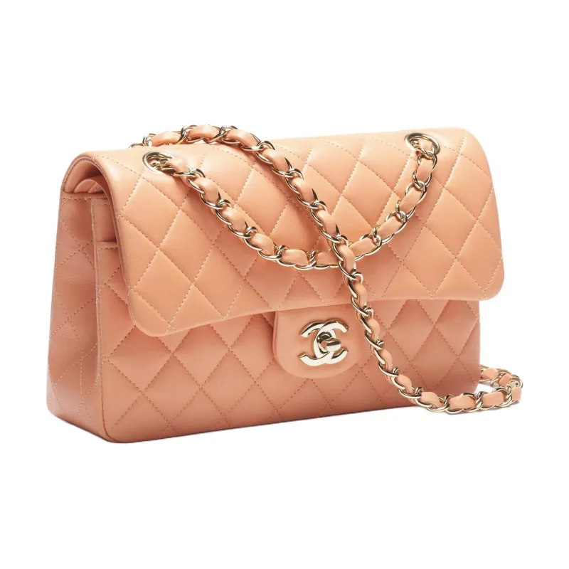 CHANEL Classic Flap CF Lambskin Shoulder Bag, Crossbody Bag, Handbag Trumpets Women's Light Orange-1