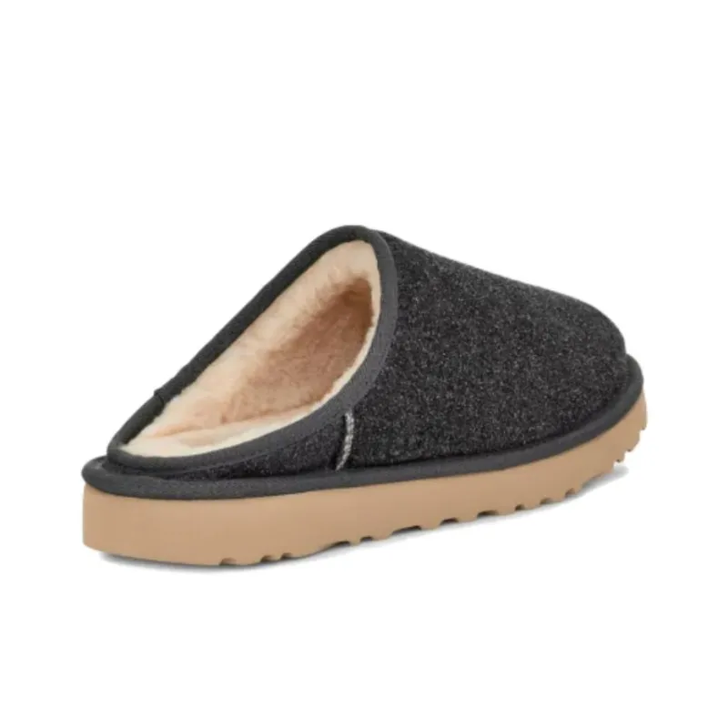 UGG Classic Slip On Shaggy Suede Slipper Dark Grey-3