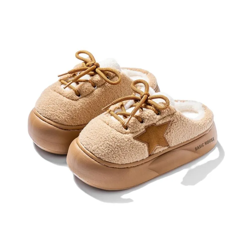 BASIC HOUSE Odor-Resistant Abrasion-Resistant Wrap-toe Slippers Women's-6