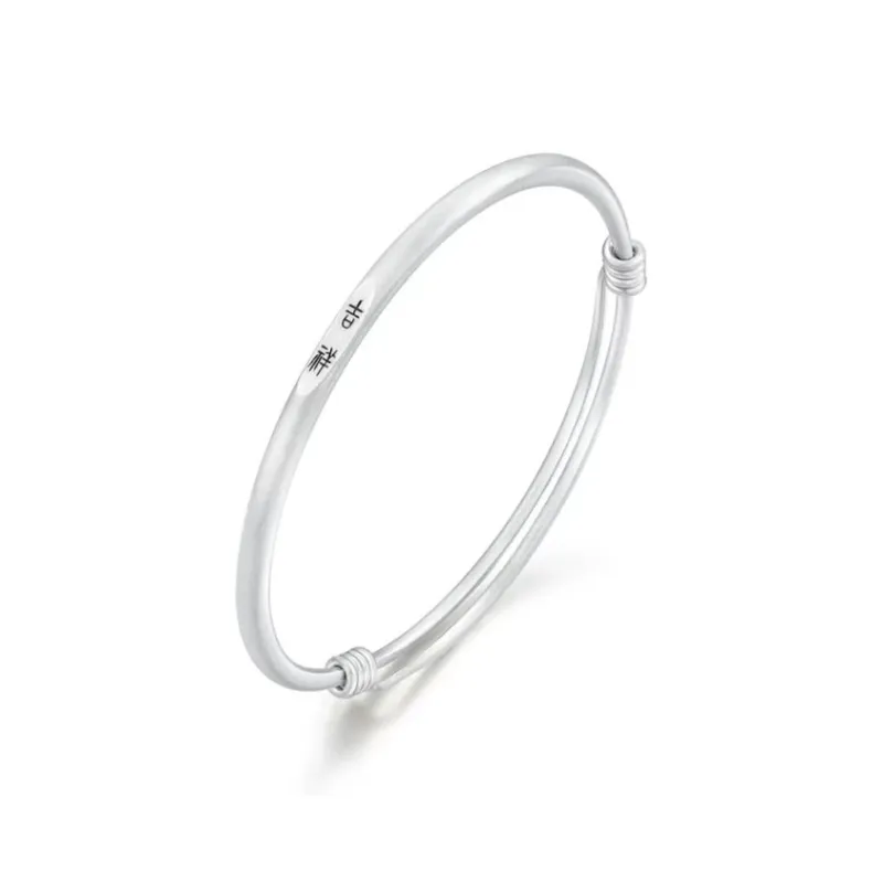 QIANCHANG S999 Fine Silver Bangles Women's-4