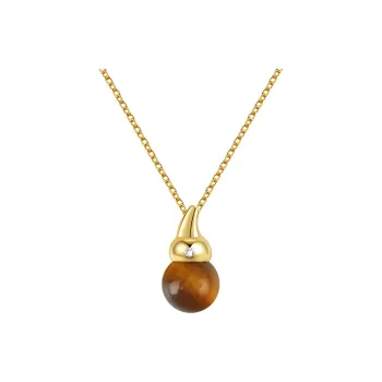 Bezzo Tiger's Eye Stone Necklaces Unisex