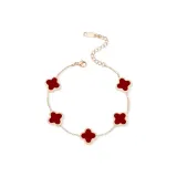 Lucky Four-Leaf Clover Bracelet[Red]