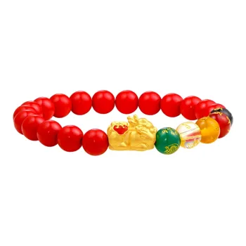 CHOW KING SANG Reconstructed Cinnabar Bracelets Unisex