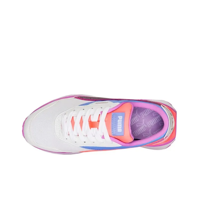 PUMA Cruise Rider Anti Slip Wear Resistant Low Top Kids Lifestyle Shoes White Pink Teenagers-2