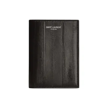 SAINT LAURENT PARIS Eel Skin Wallet Men's Caramel Brown