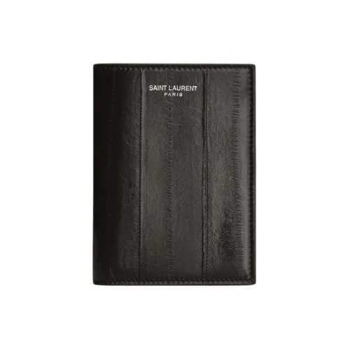 SAINT LAURENT PARIS Eel Skin Wallet Men's Caramel Brown