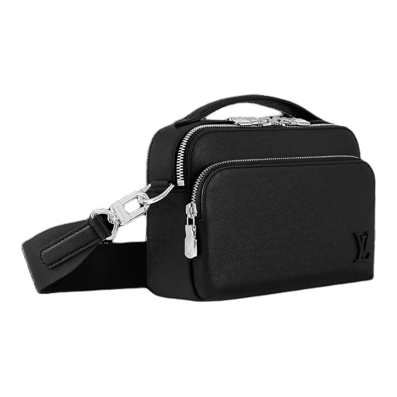 LOUIS VUITTON Cow Leather Shoulder Bag Crossbody Bag Handbag Women's Black-1
