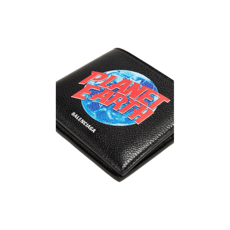 Balenciaga Planet Earth Printed Cash Square Bifold Wallet-3