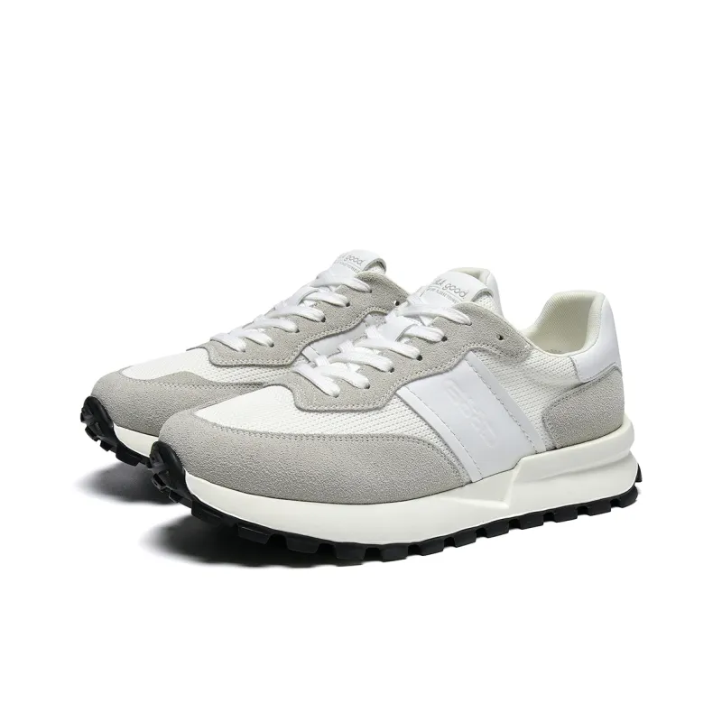HLA Casual Shoes Men Low Top White Gray/Sand-1