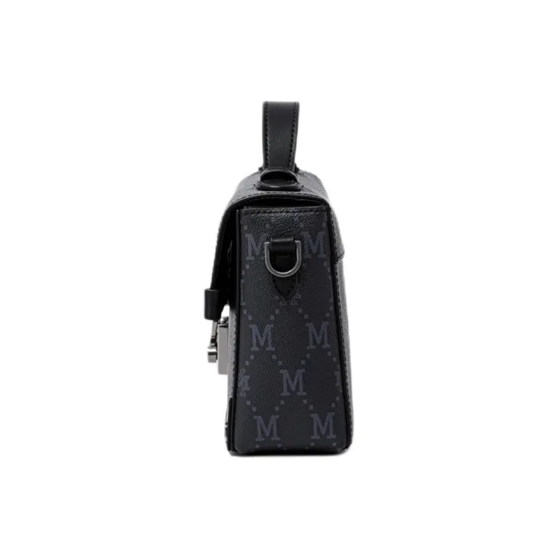 FION Mountain And Sea Journey Series Artificial Leather Handbag Medium Size Women's Black-2