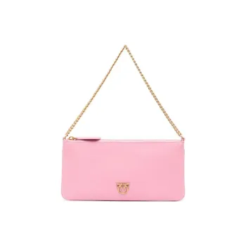 PINKO Cow Leather Card Clip Card Holder Women's Rose Pink