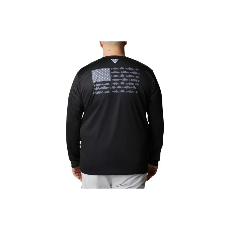 Columbia PFG Terminal Tackle Fish Flag T-Shirt Men's Black-1