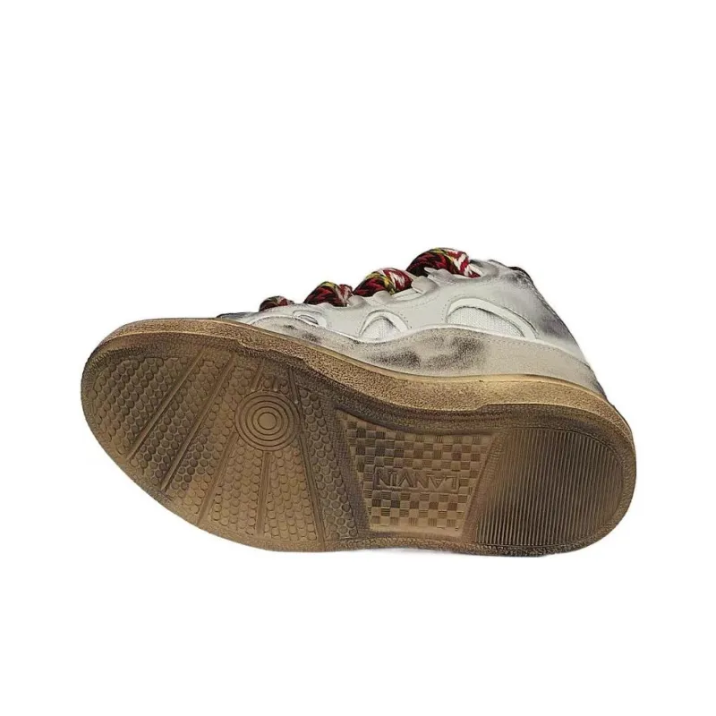 Lanvin Low Top Skateboard Shoes Men's White-3