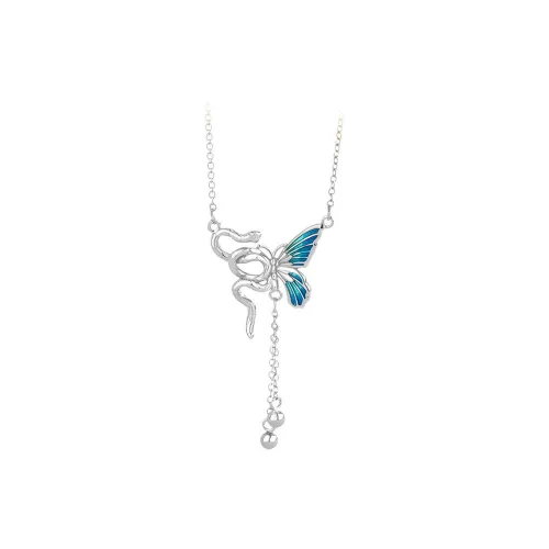 Royal Dragon Mirror 925 Sterling Silver Necklaces Women's