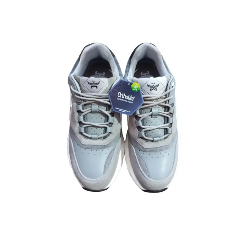MCM Low Top Casual Shoes Unisex Silver White-2