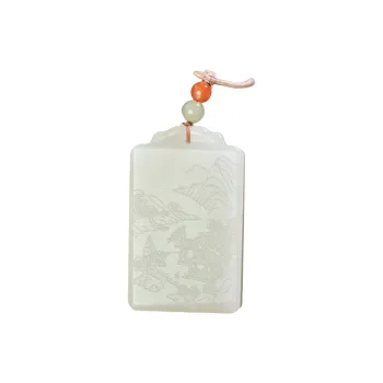 Jade Charm Yao Hetian Jade Necklaces White Jade/Pale Greenish White Jade Unisex