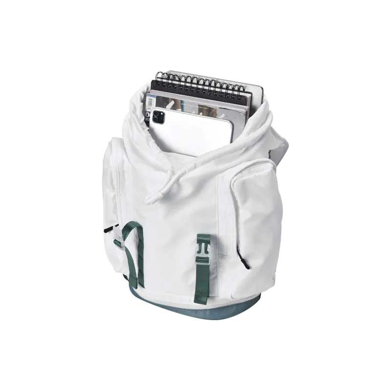 Spare No Pains. Polyester Students Backpack White Gold Backpack Unisex White-15