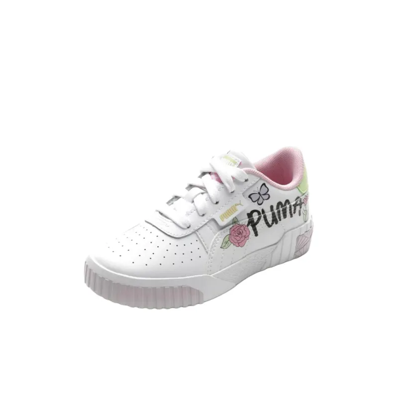 PUMA Cali Anti-Slip Wear-Resistant Low-Top Kids' Skateboarding Shoes White Pink Children Aged 3-7 Years Old-2