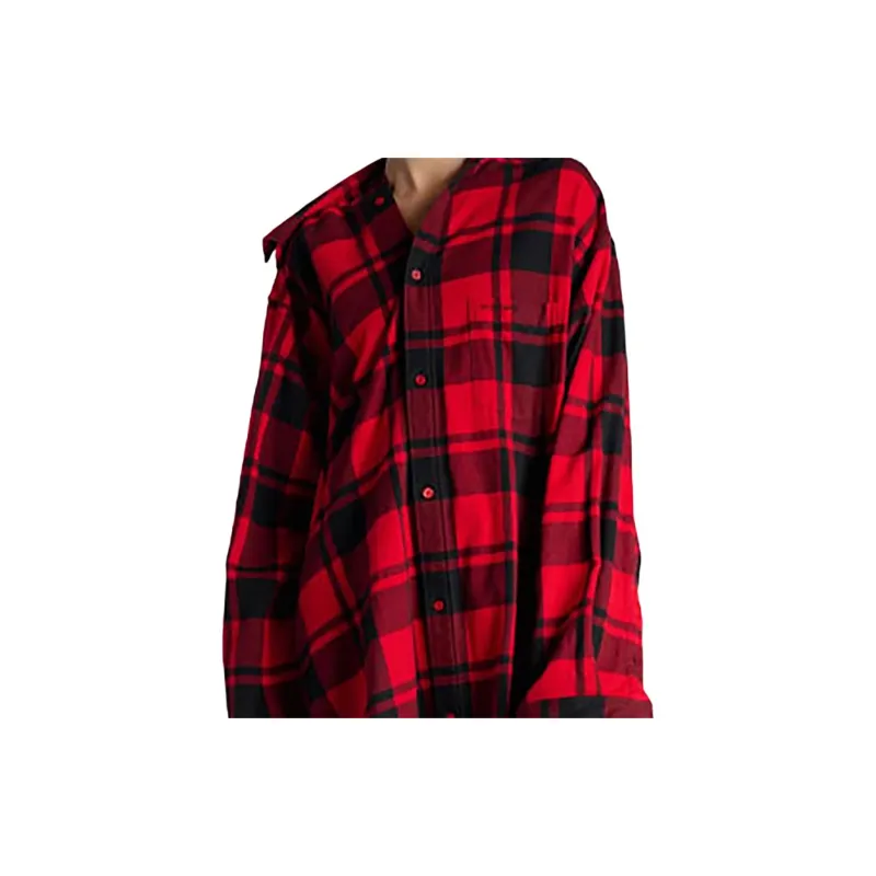 Balenciaga Check Buttoned Midi Shirt Dress-3