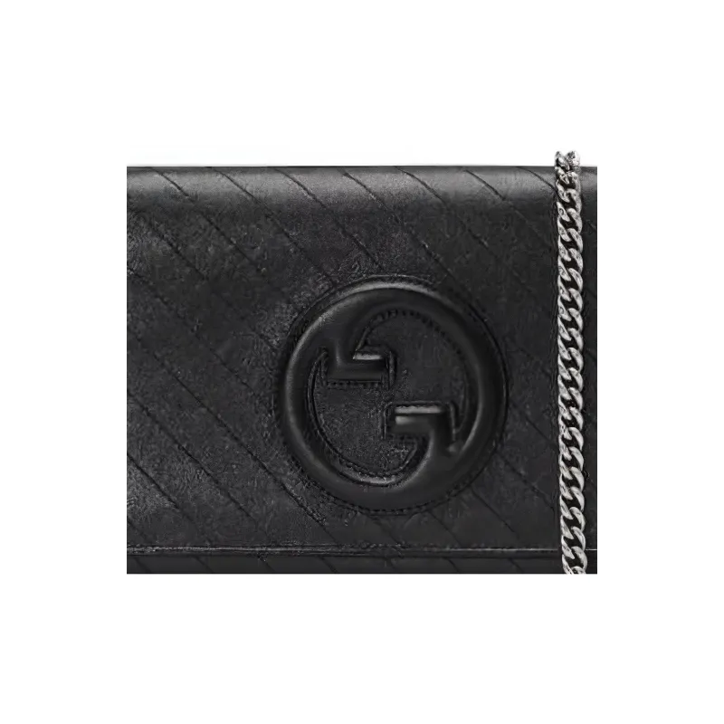 GUCCI Blondie Leather Wallet Women's Black-3