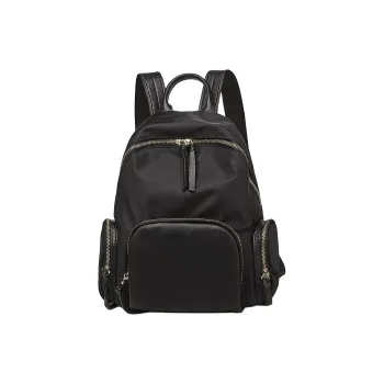 Marino Orlandi Fabric With Synthetic Leather Backpack Large Size Women's Black/Khaki