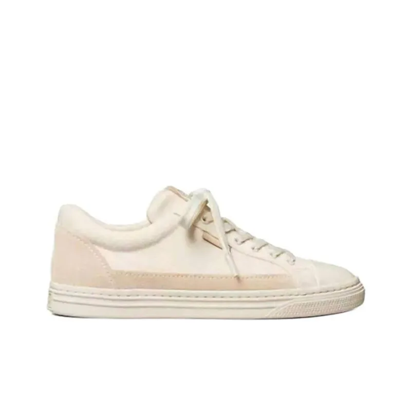 TORY BURCH Classic Court Low Top Stylish Skateboarding Shoes Women's Cream White-1