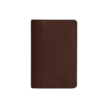 COACH Calfskin Coin Purses Wallets Mini Women's Maple Brown