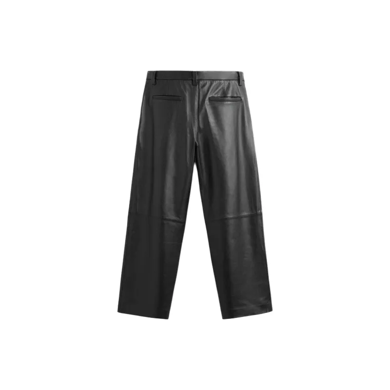 ZARA Leather Pants Men Black-1