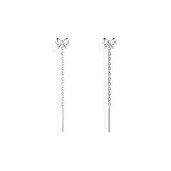 LUYUO S999 Fine Silver Drop Earrings Women's