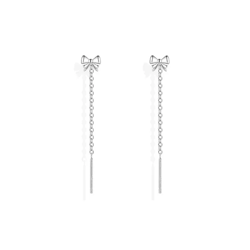 LUYUO S999 Fine Silver Drop Earrings Women's-0