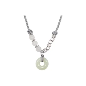 Zhi Yue Hetian Jade Necklaces Pale Greenish White Jade Men's