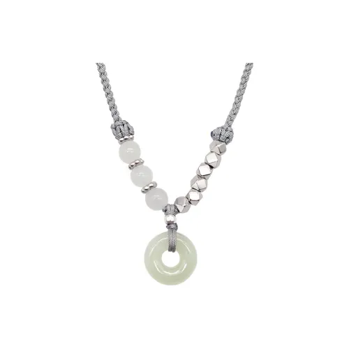 Zhi Yue Hetian Jade Necklaces Pale Greenish White Jade Men's