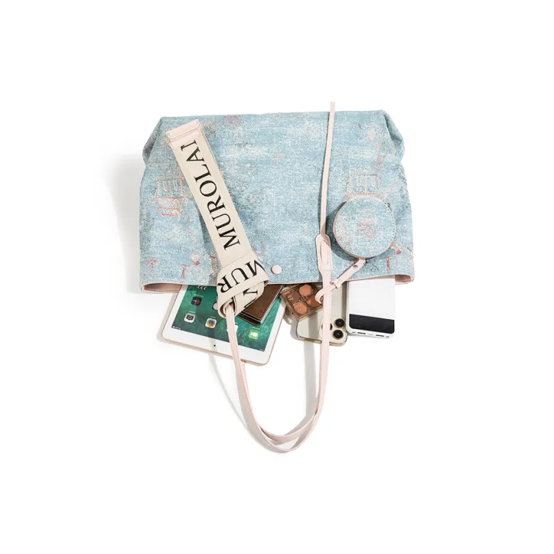 CAEISL&KCIEL Shoulder Bags Blue And White Embroidery Powder-4