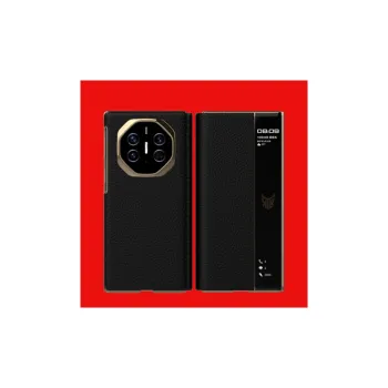 KAREN BURTON Genuine Leather Material Fully Enclosed Flap Protection Phone Cases Huawei Mate X Masterpiece