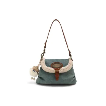 MZ HOUGE Denim Fall And Winter Vintage Plush Bag Shoulder Bag Crossbody Bag Regular Women's Denim