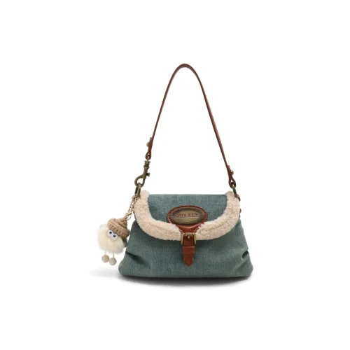 MZ HOUGE Denim Fall And Winter Vintage Plush Bag Shoulder Bag Crossbody Bag Regular Women's Denim