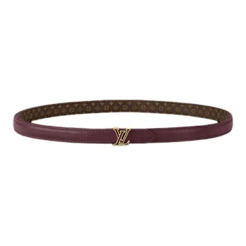 LOUIS VUITTON Leather Canvas Metal Enamel Leather Belts Women's Purple Width  1.5cm
