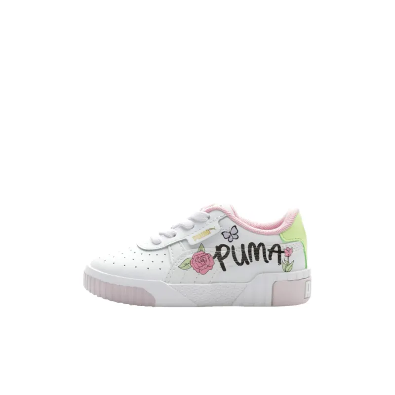 PUMA Cali Anti-Slip Wear-Resistant Low-Top Kids' Skateboarding Shoes White Pink Children Aged 3-7 Years Old-0