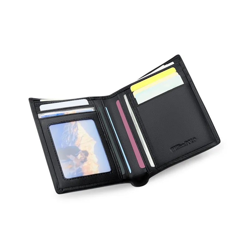 WilliamPOLO Cow Leather Wallet Men's Black-10