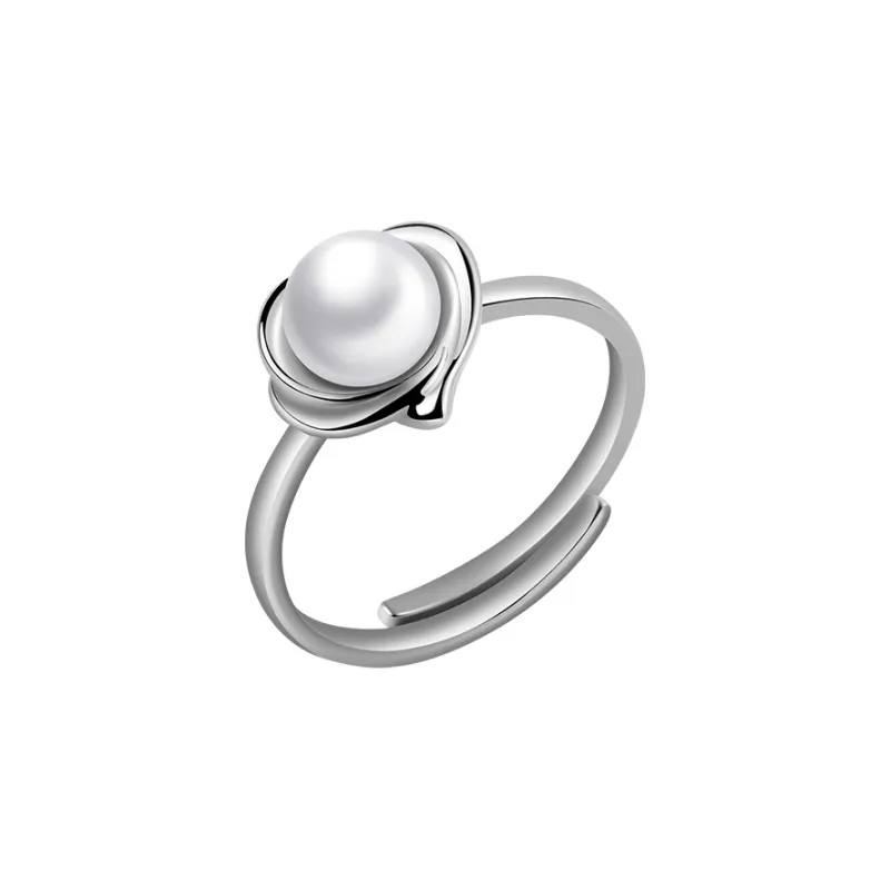 LAOYINJIANG Pearl S925 Sterling Silver, Hoop Ring Women's-0