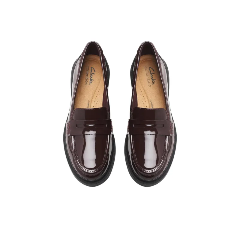 Clarks Westlynn Ayla Loafers 4cm Women's Red Brown-3