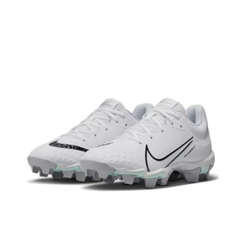 Nike Hyperdiamond 4 Anti Slip Wear Resistant Soccer Shoes Unisex White-2