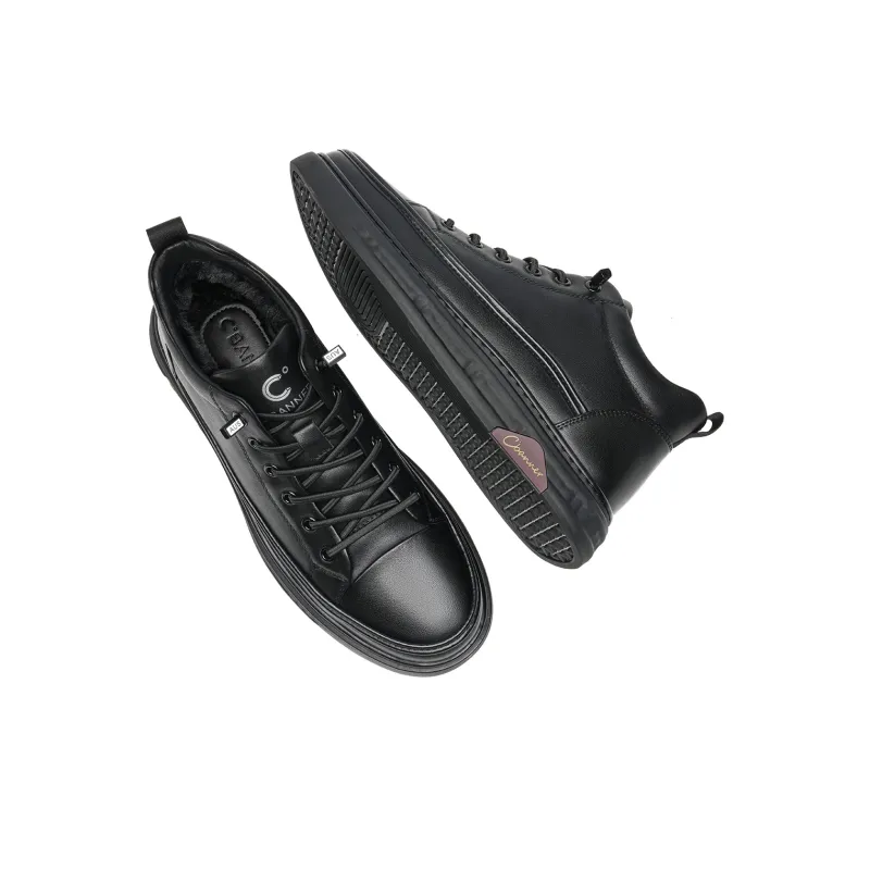 C°BANNER Mid Top Skateboard Shoes Men's Black Plus Size-3