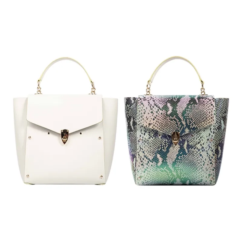WANACCESSORY Cow Leather Bucket Bag Large Size Women's Multicolor-5