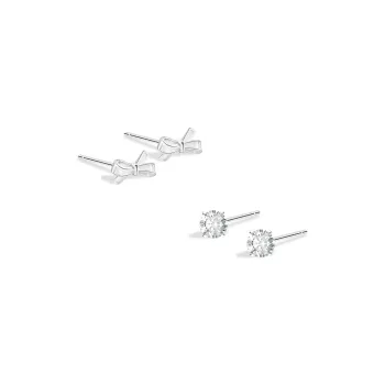 BLANK IN BLANK Sterling Silver Stud Earrings Women's Anniversary Birthday Present Box