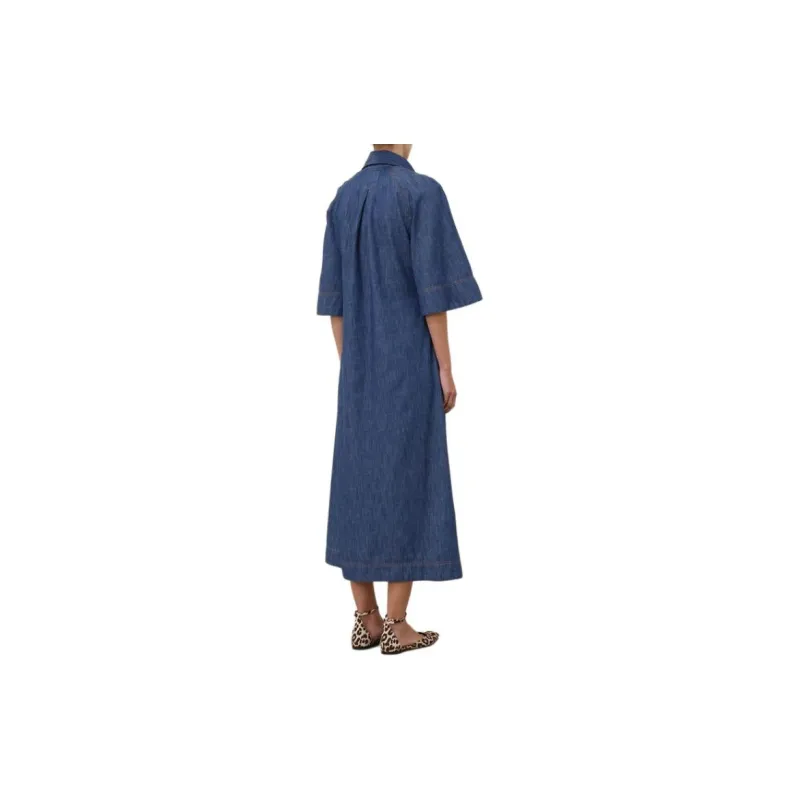 Zimmermann FW24 Short-Sleeved Dresses Women's Railroad Blue-2
