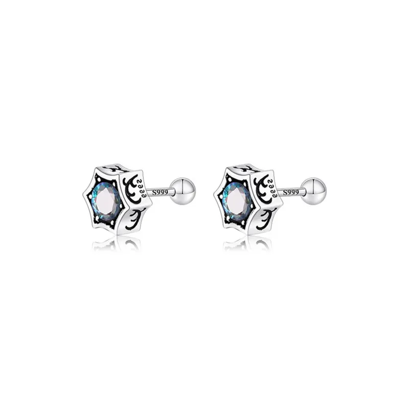 WEST ISLAND 999 Fine Silver Stud Earrings Unisex-0