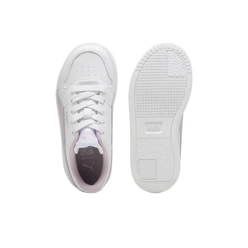 PUMA Carina Street Anti-Slip Wear-Resistant Low-Top Kids' Skateboarding Shoes White Pink Children Aged 3-7 Years Old-1