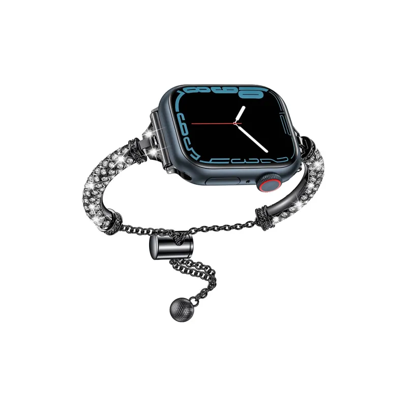 ZHENGGUANG Watch Band Apple Compatibility 38 45mm Rhinestone Embellished Material-7